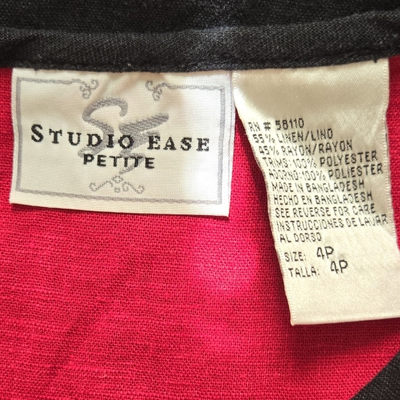 90's Studio Ease Slip Dress. Size 4p. Red and Blue - Picture 4 of 5